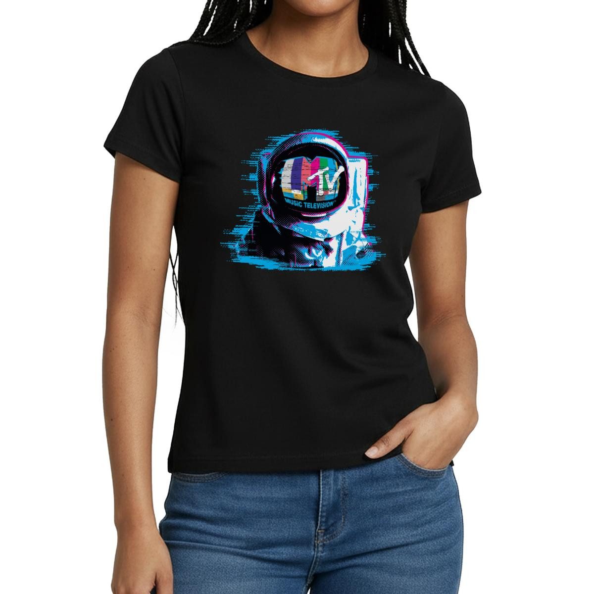 T-Shirt MTV Astronaut Mit MTV-Logo Frauen T-Shirt