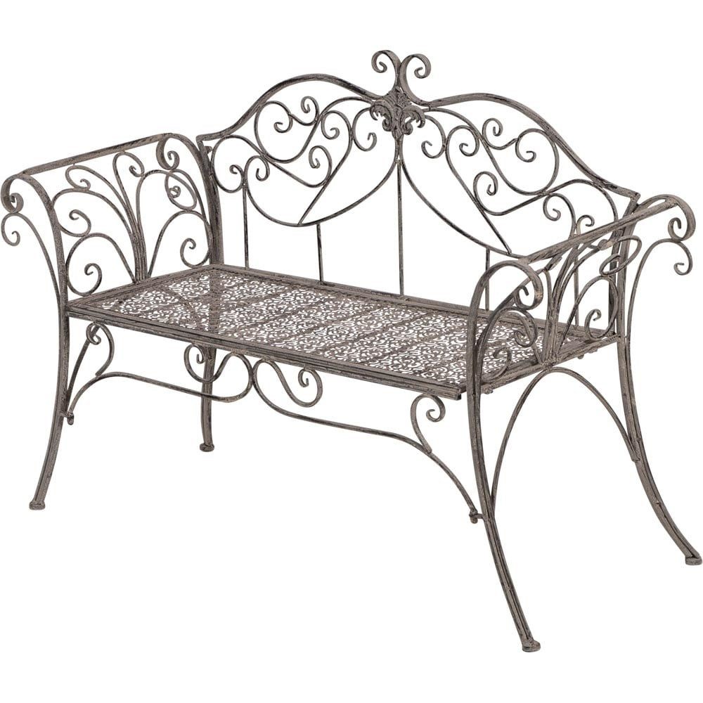 Lesli Living Sitzbank ADORABLE VIVA LA VIDA Gartenbank – romantische Sitzbank Metall