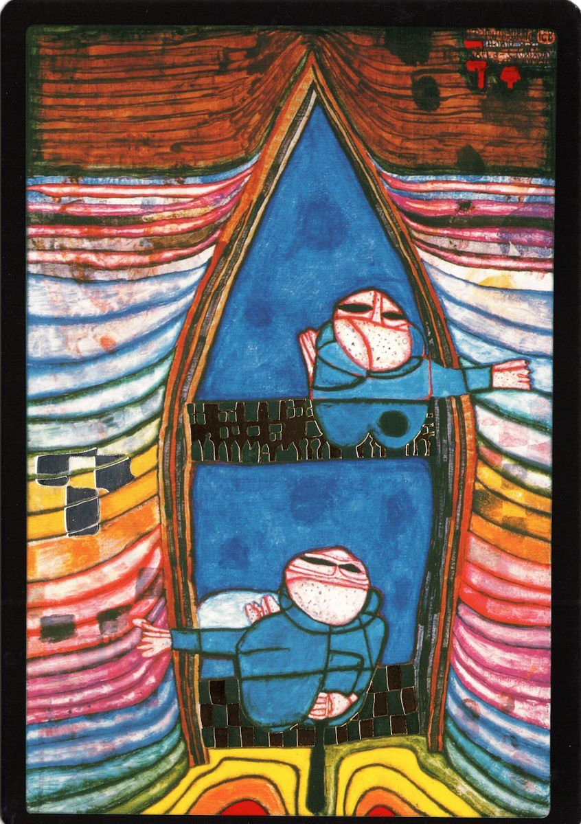 Dinghi" Kunstkarte Hundertwasser Postkarte "Tender