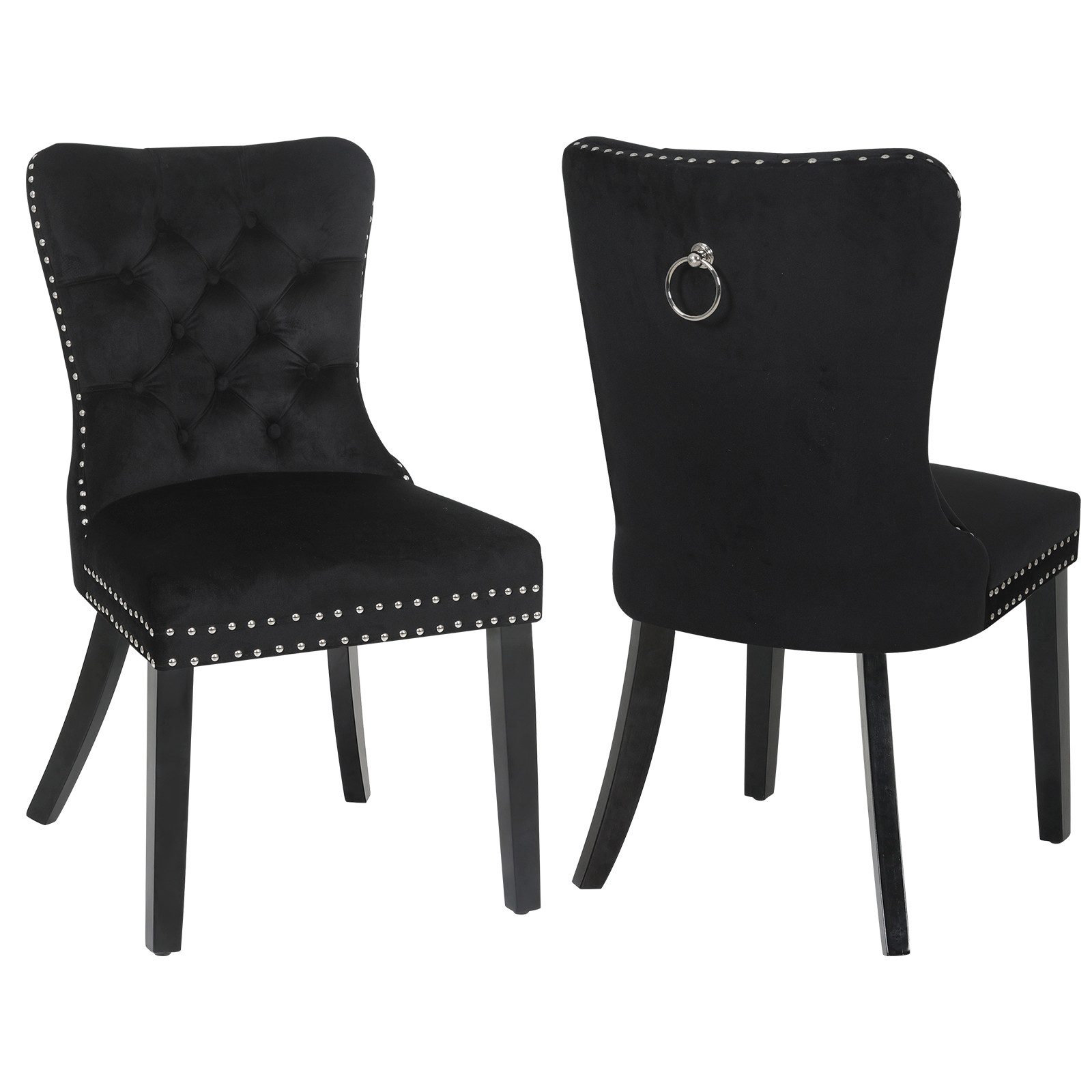 Puluomis Esszimmerstuhl (2/4/6/8 Set Grau/ Schwarz/Beige, 2 St), Samt Stuhl günstig online kaufen