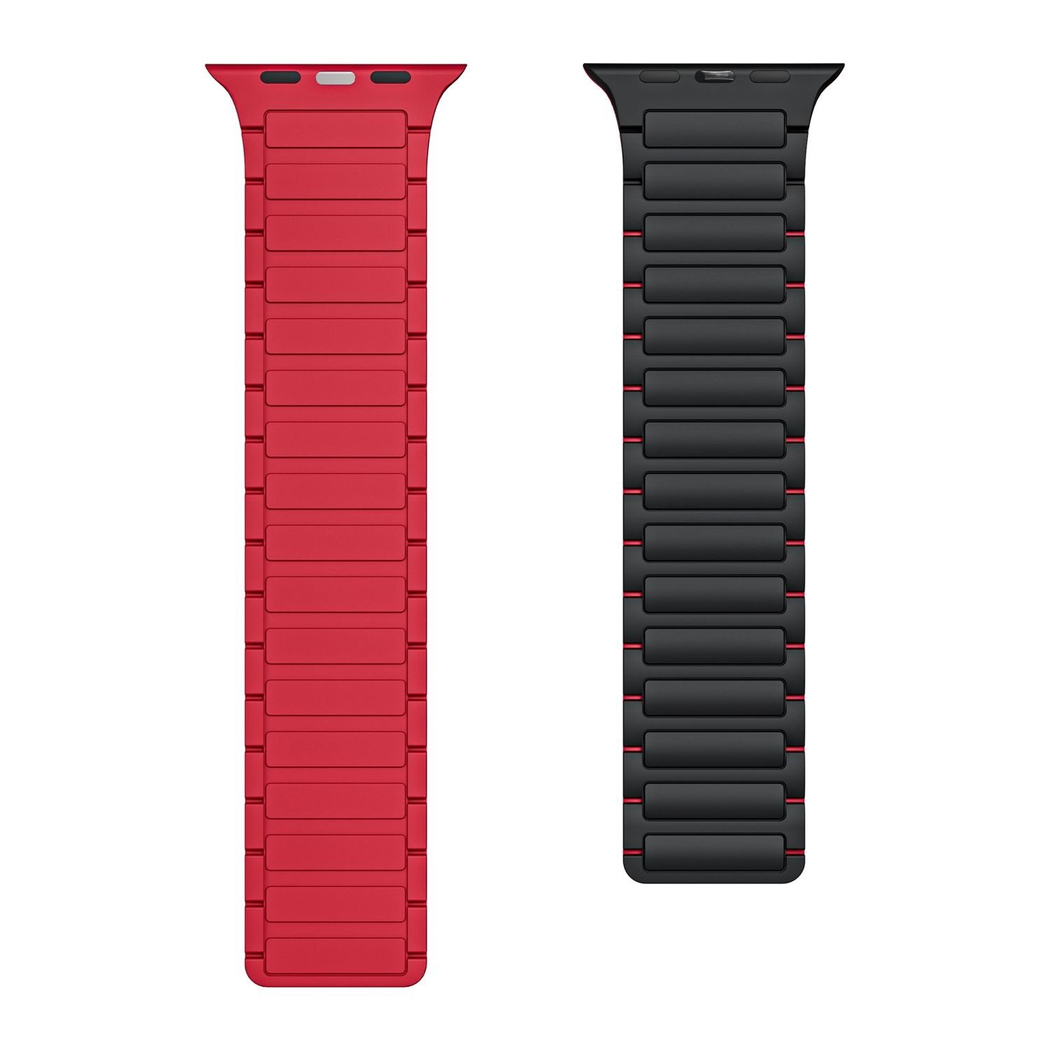 Wigento Smartwatch-Armband Für Apple Watch SE 2023 40mm Silikon Magnetschlaufe Arm Band Rot