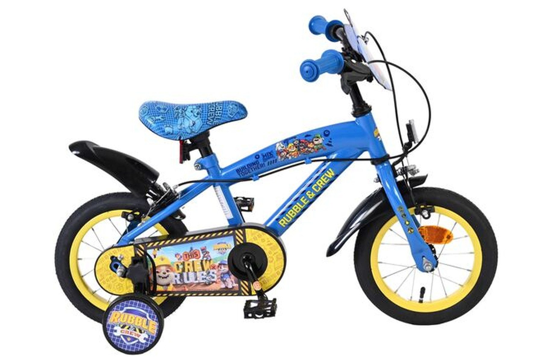 Kinderfahrrad Rubble & Crew 12 Zoll Jungen Blau - Zwei Handbremsen und Luftreifen