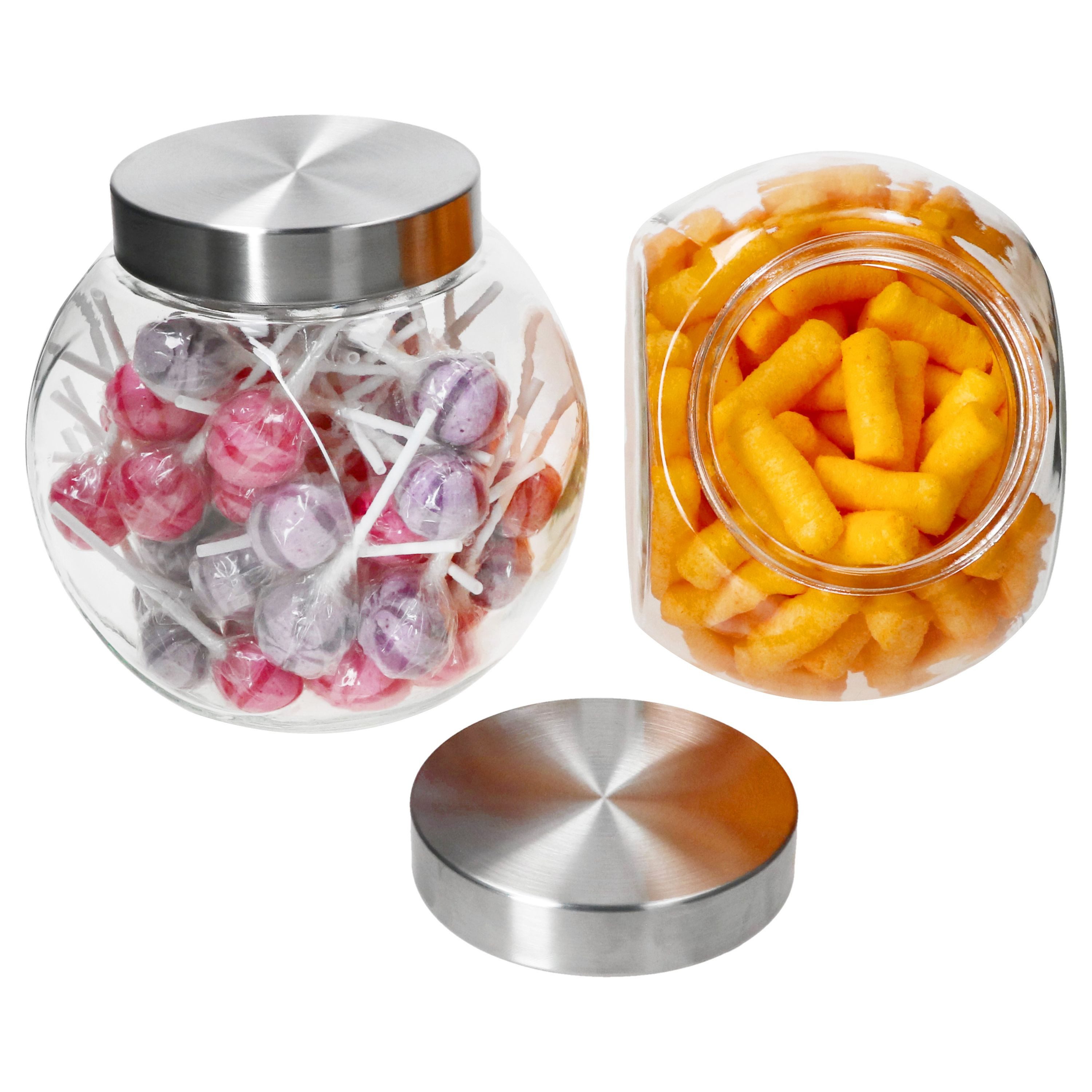 MamboCat Vorratsglas MamboCat 2x Dora Keksglas 2L Bonbonniere Glasdose Metall-Deckel, Glas