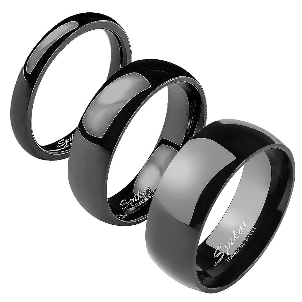 Taffstyle Fingerring Herrenring Damenring Edelstahl Schwarz Größe 49 (15.6) Breit 6mm (Freundschaftsring Paarring Partnerring Ehering Trauring Hochzeitsring), Verlobungsring Partnerring Freundschaftring Herrenring Damenring