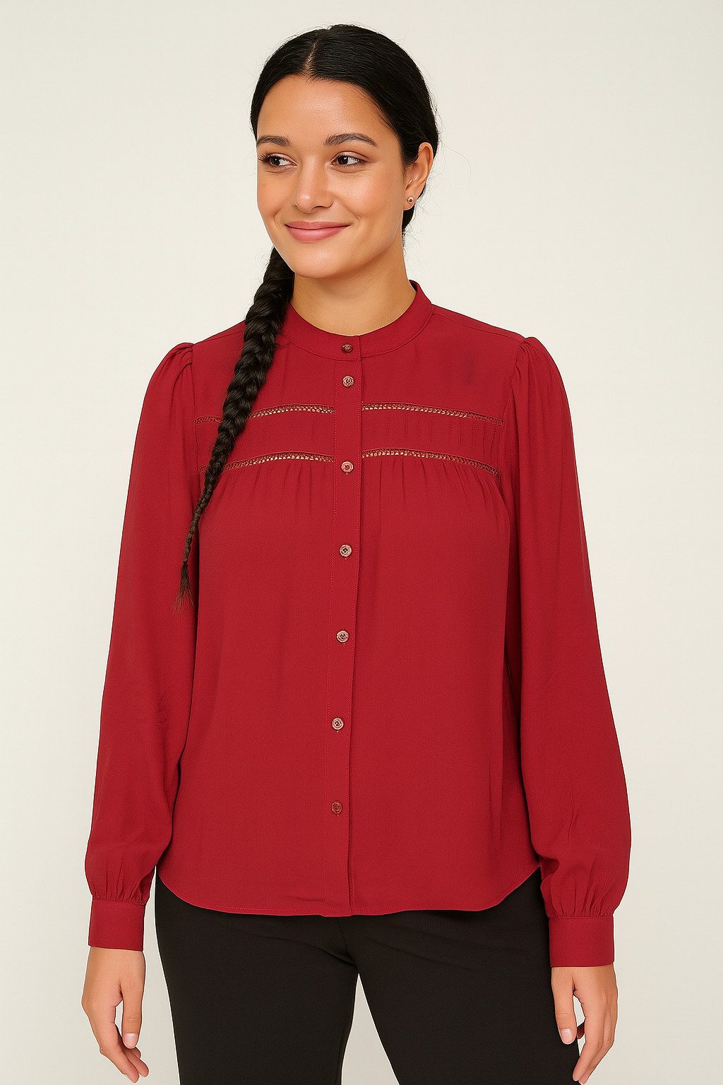 Vero Moda Langarmbluse VMEMMA LS LACE SHIRT WVN GA NOOS