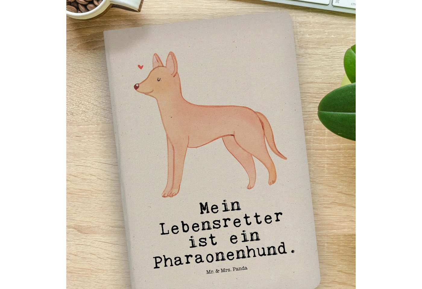 Thumbnail - Mr. & Mrs. Panda Notizbuch Pharaonenhund Lebensretter - Transparent - Geschenk, DIN A4 Notizbuch Mr. & Mrs. Panda, Premi...