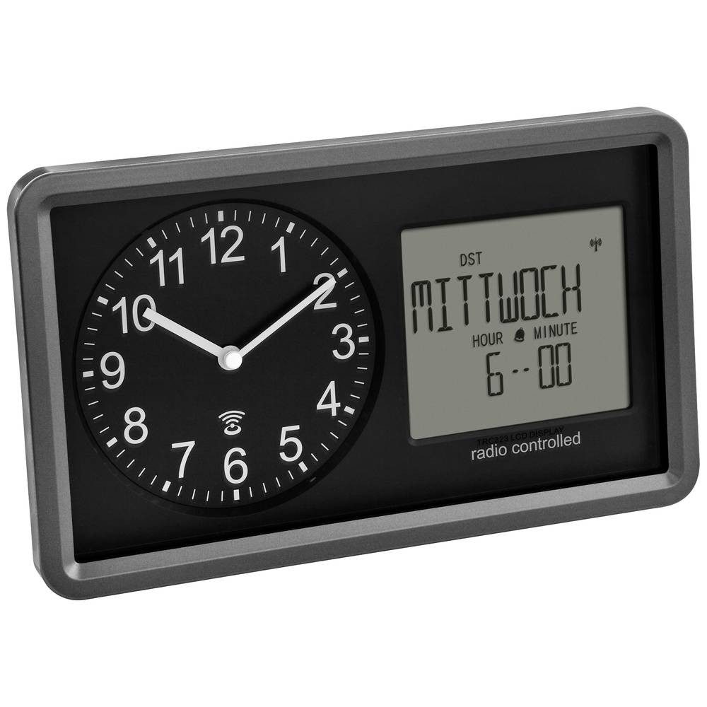 TFA Dostmann Wanduhr Analoge Funkuhr mit Kalender 60.3552 60.3552.01