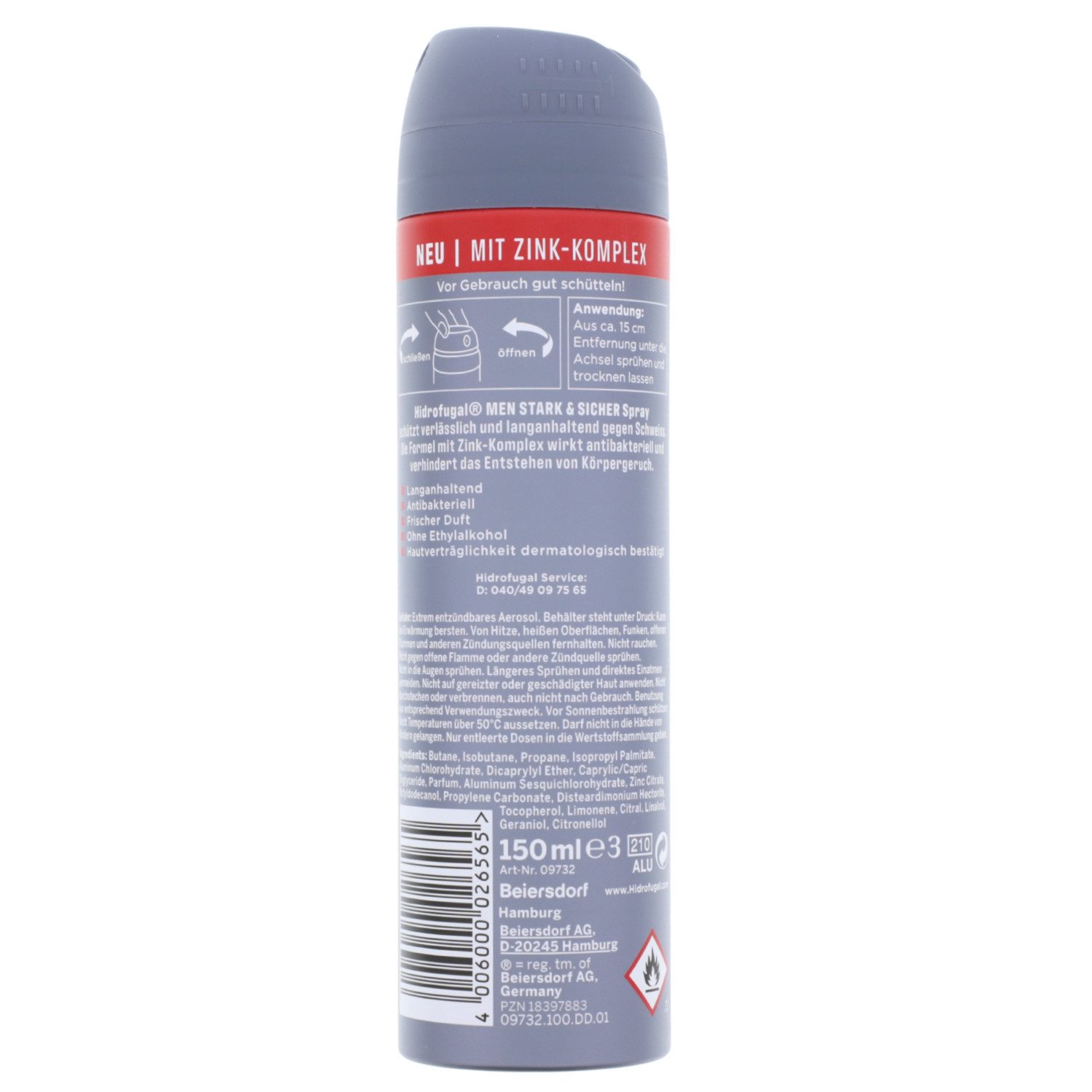 Hidrofugal Bodyspray Hidrofugal Men Stark & Sicher Deo Spray Frischer Duft Antibakteriell A