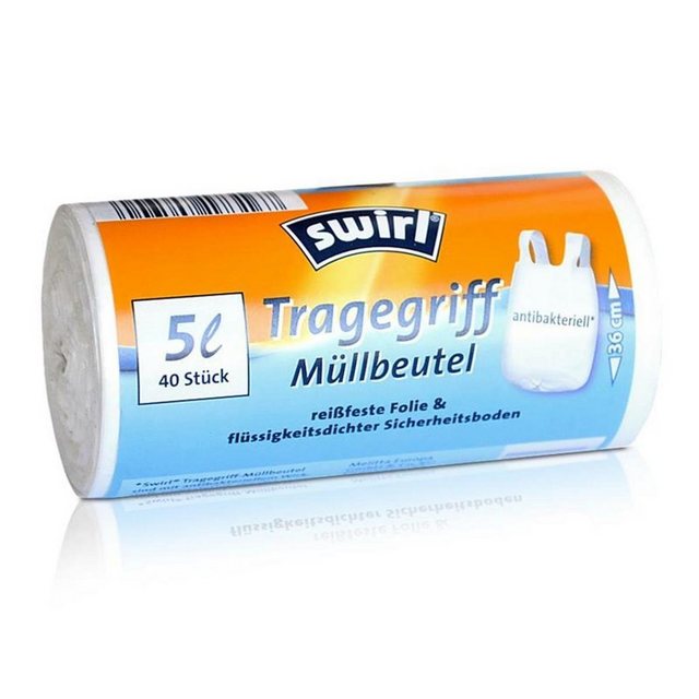 Swirl Müllbeutel Swirl Tragegriff Müllbeutel 5L (40 stk./ Rolle)