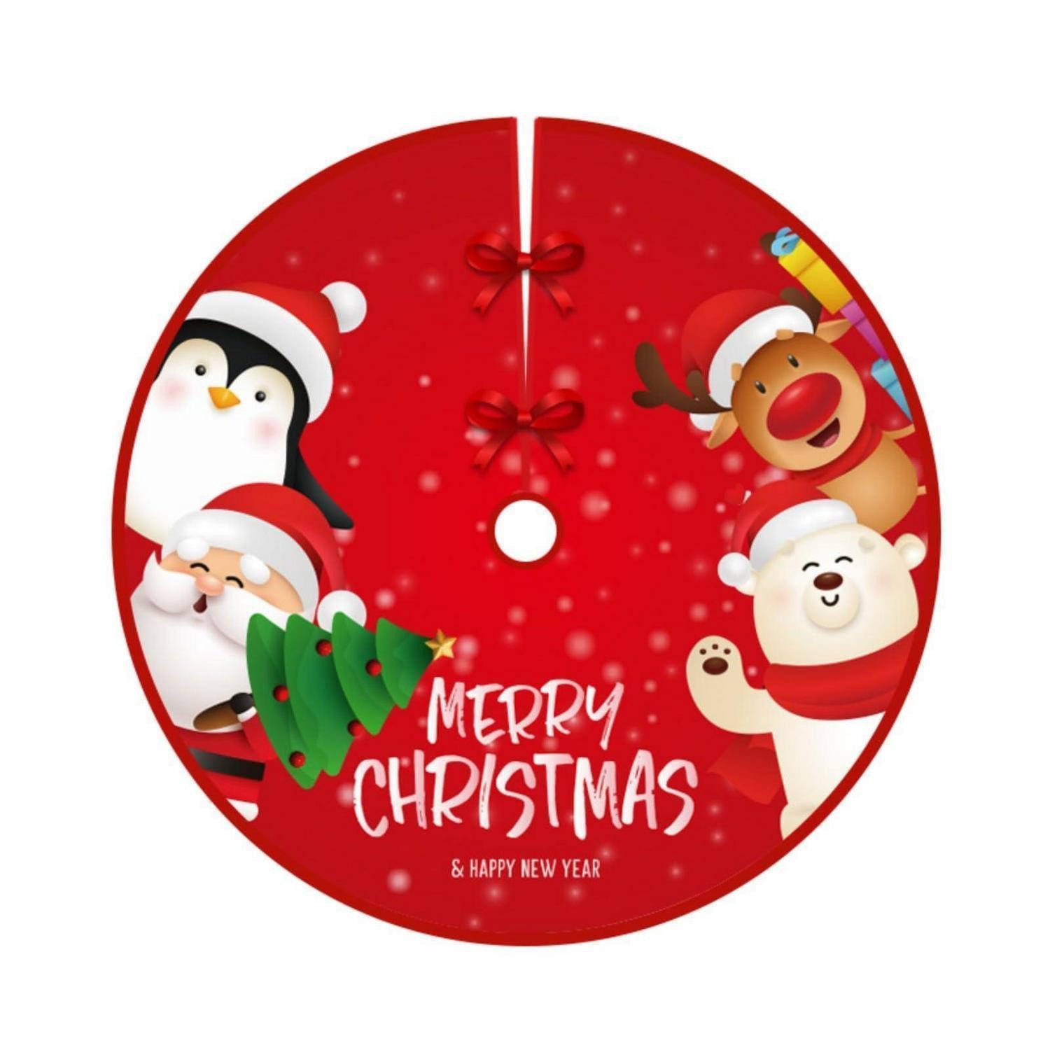LuxusKollektion Weihnachtsbaumdecke Weihnachtsbaumdecke Rot 90cm
