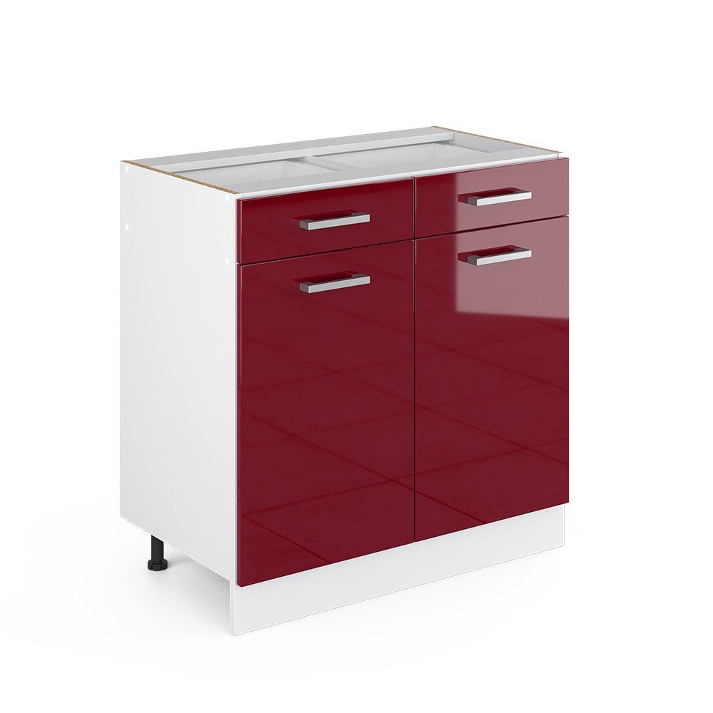 Vicco Unterschrank R-Line, Bordeaux Hochglanz/Weiß, 80 günstig online kaufen
