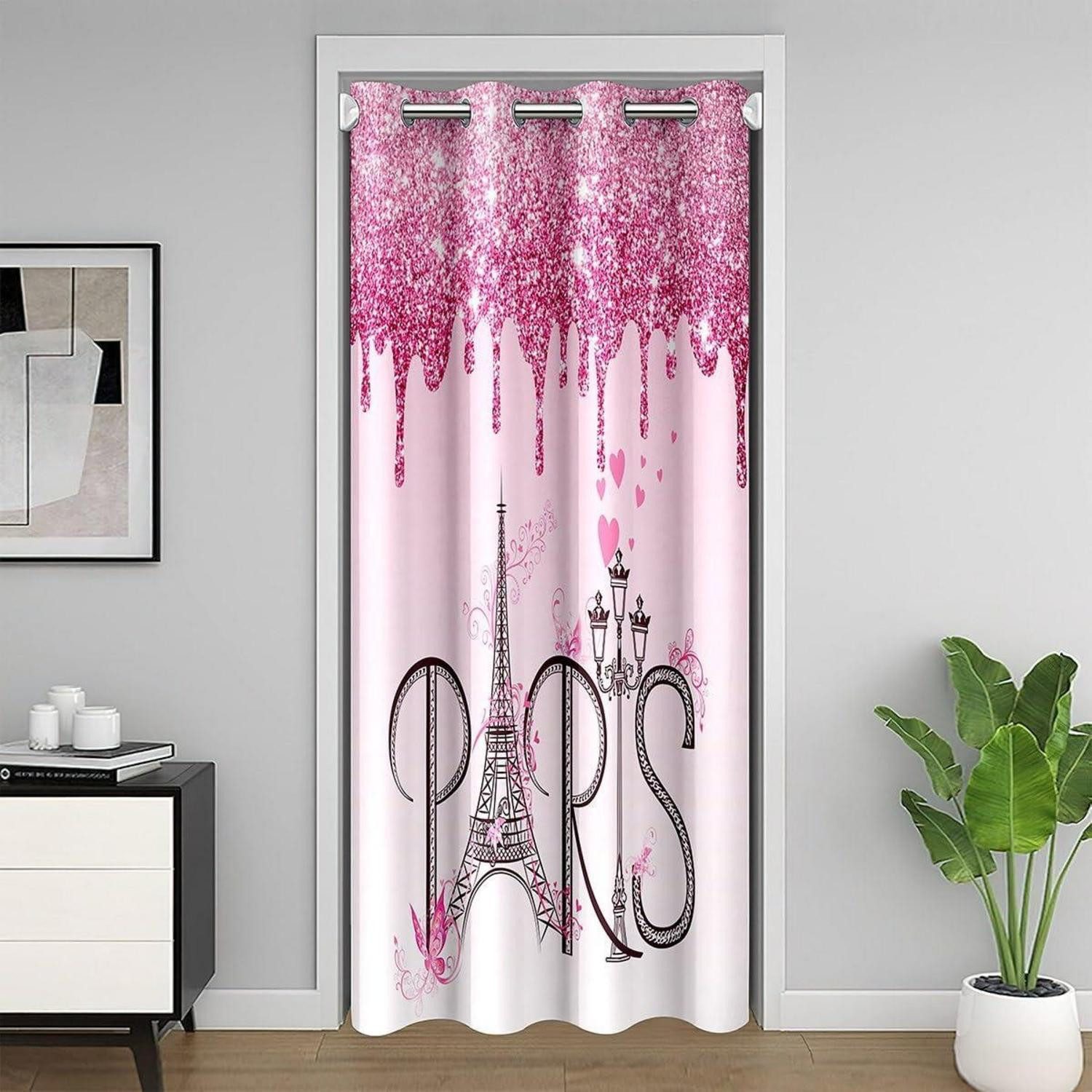 LuxusKollektion Türvorhang Türvorhang 86x203cm Paris Rosa Schmetterling (1 St)