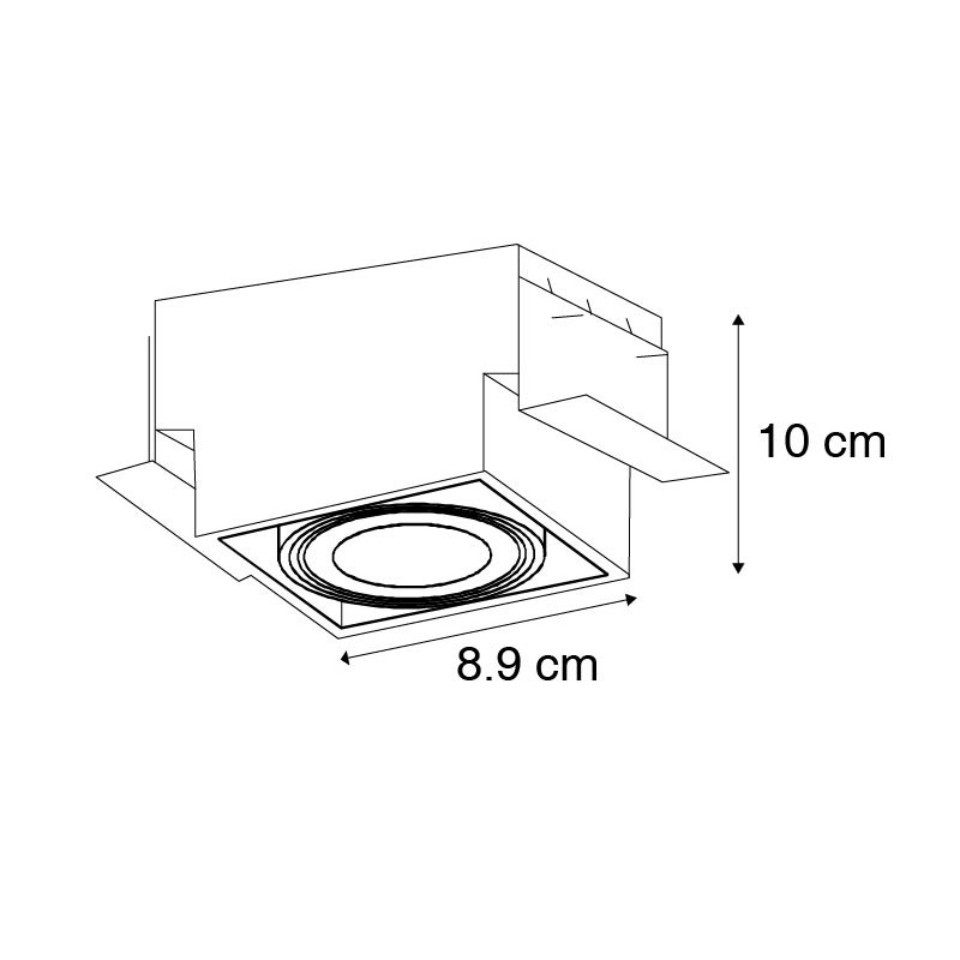 Qazqa LED Einbaustrahler Oneon trimless 50, ohne Leuchtmittel, Warmweiß, QAZQA Downlight, gu10, Weiß, Stahl, Modern