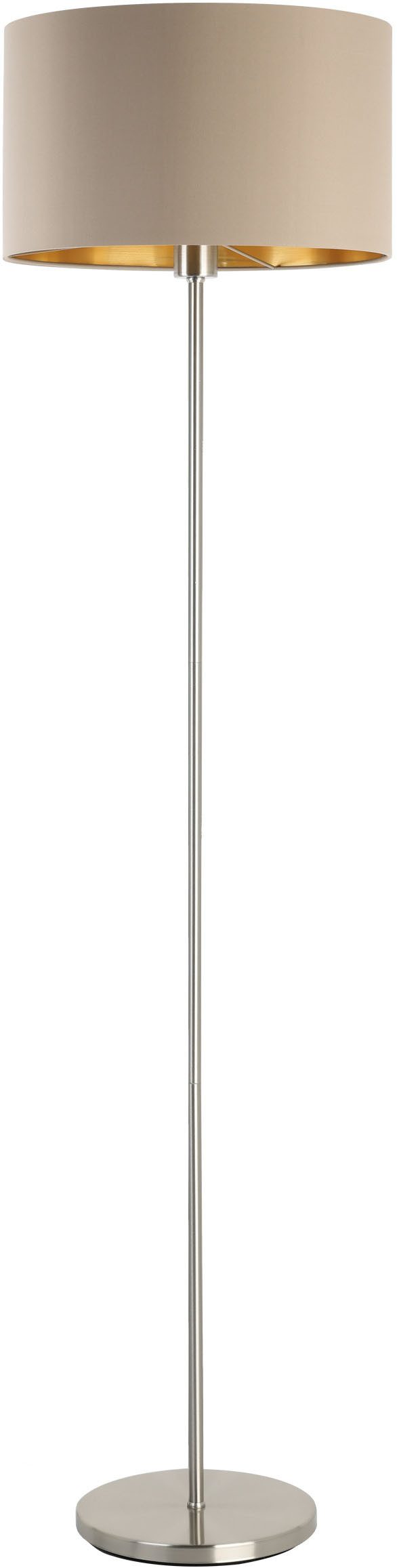 EGLO Stehlampe MASERLO Stehlampe - Stahl - E27 - 1X60W - IP20, Ein-/Ausschalter, ohne Leuchtmittel, Standleuchte, Wohnzimmer, Schlafzimmer, Esszimmer, H151 x Ø38 cm