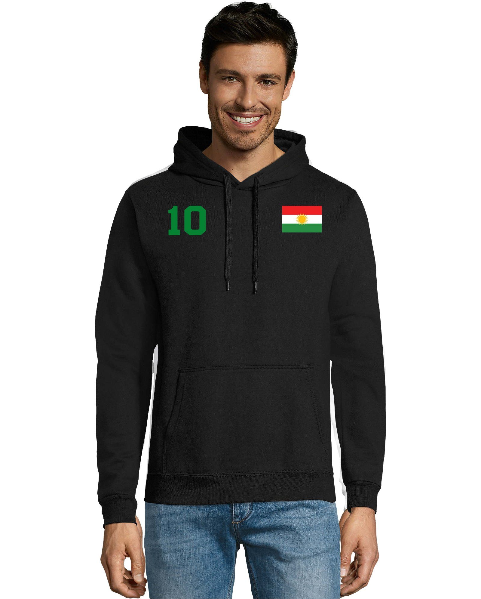 Blondie & Brownie Hoodie Herren Kurdistan Sport Hoodie Pullover Trikot Fußball Mit Kapuze