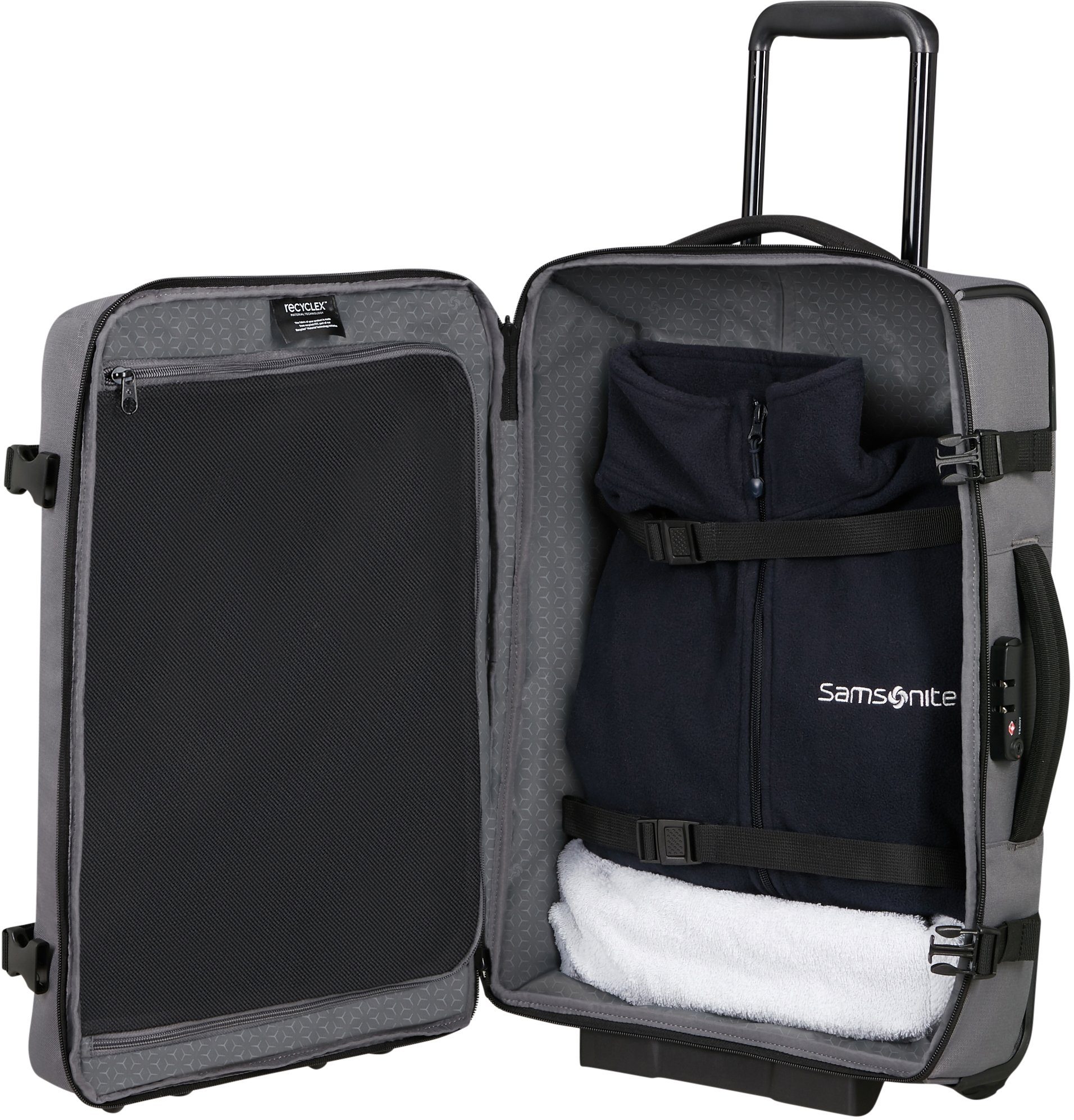 Samsonite Weichgepäck-Trolley Roader, 55 aus Rollen, Grey recyceltem 2 Material cm, Drifter teilweise