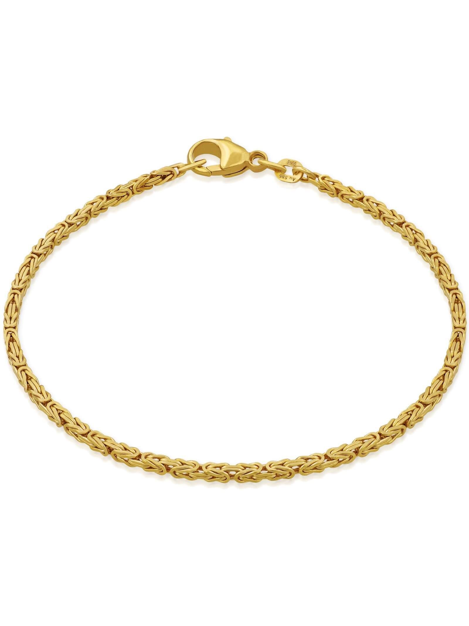 modabilé Goldarmband Armband Königskette 1,8mm 585 Echtgold (14 Karat), Damen Armkettchen 18,5cm, Armkette, Made in Germany