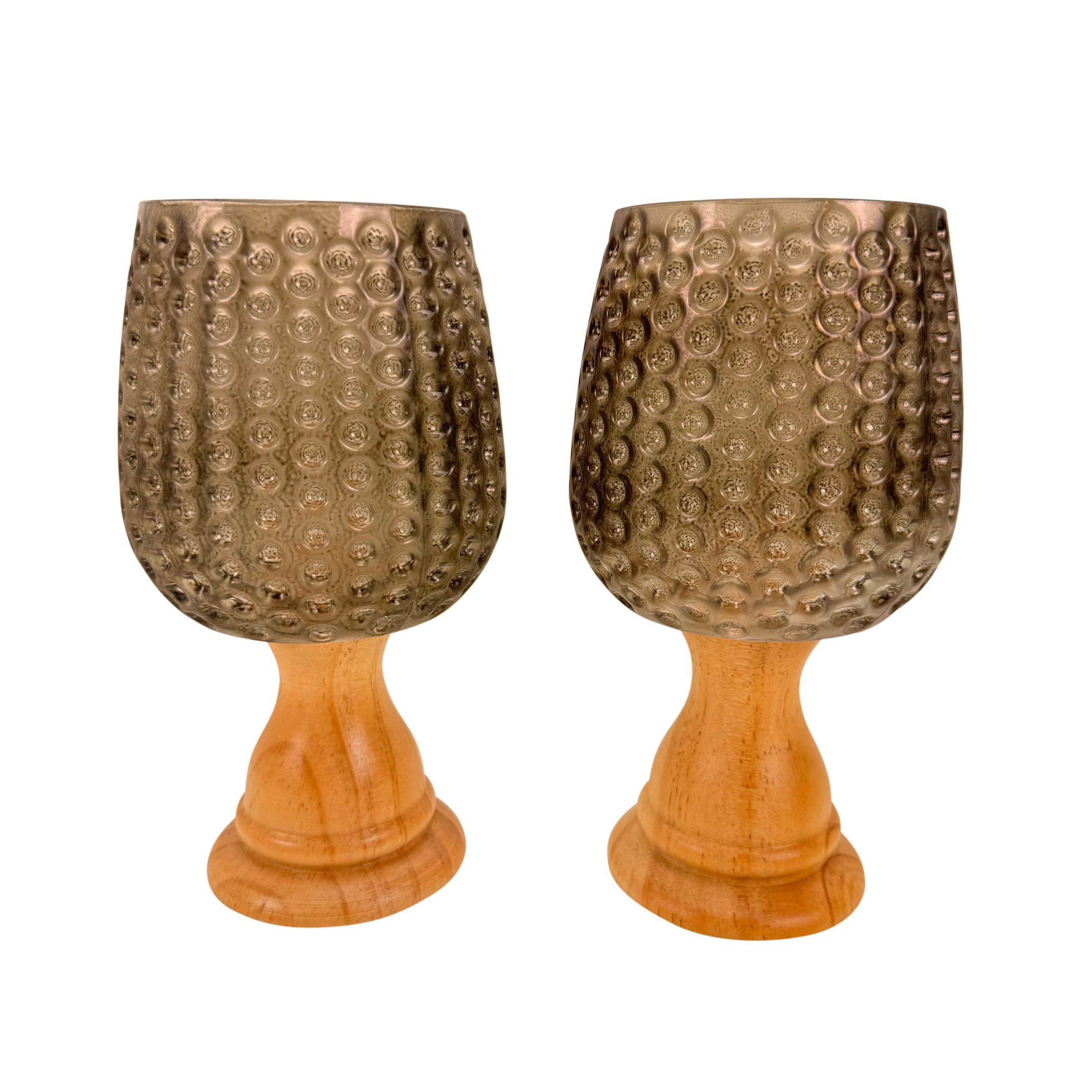 Online-Fuchs Teelichthalter - 2 Kerzenständer aus Holz und Glas für Teelich günstig online kaufen
