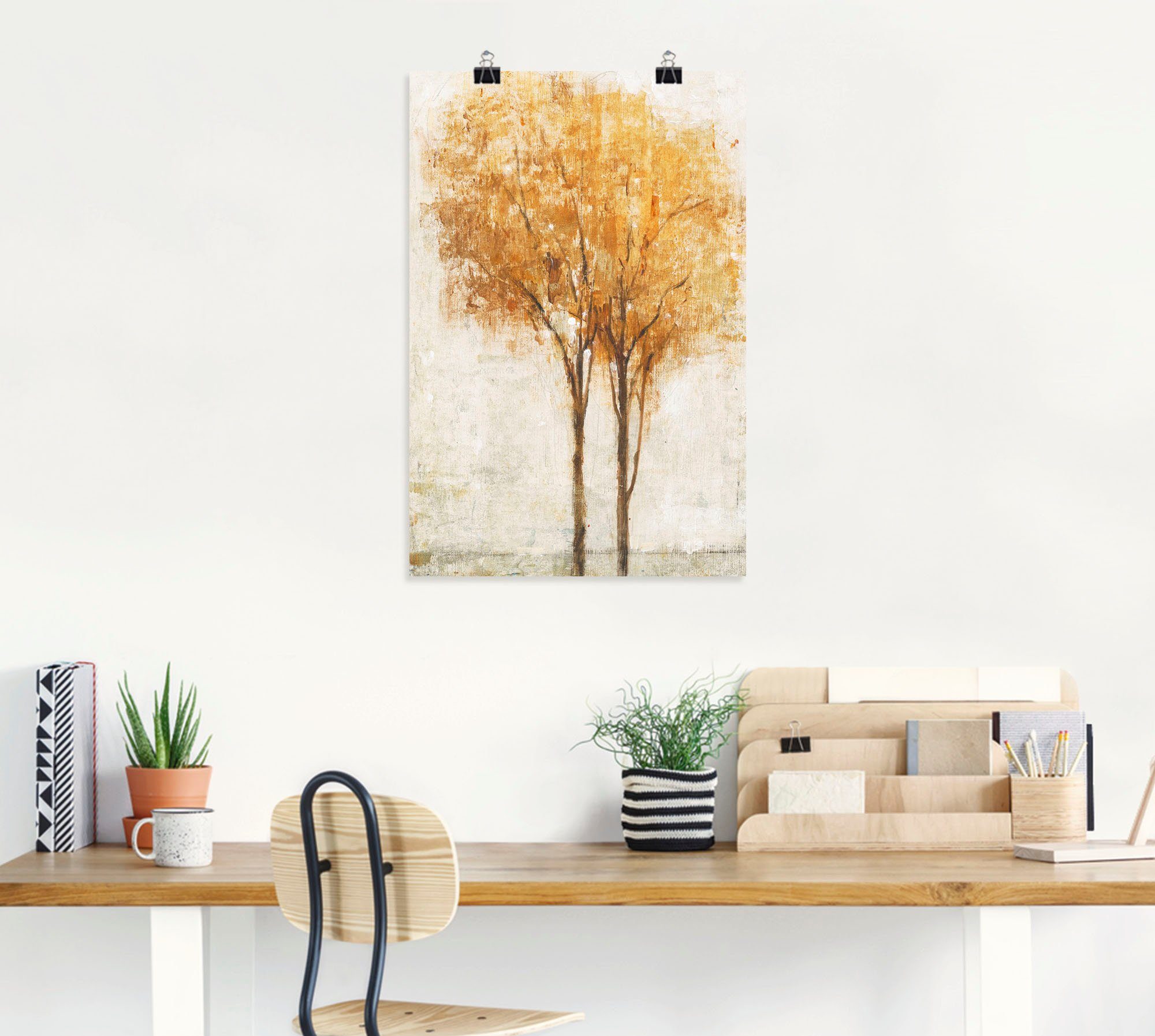 oder Artland versch. Bäume Wandaufkleber Poster Blätter Alubild, II, Wandbild als Fallende Größen Leinwandbild, in (1 St),