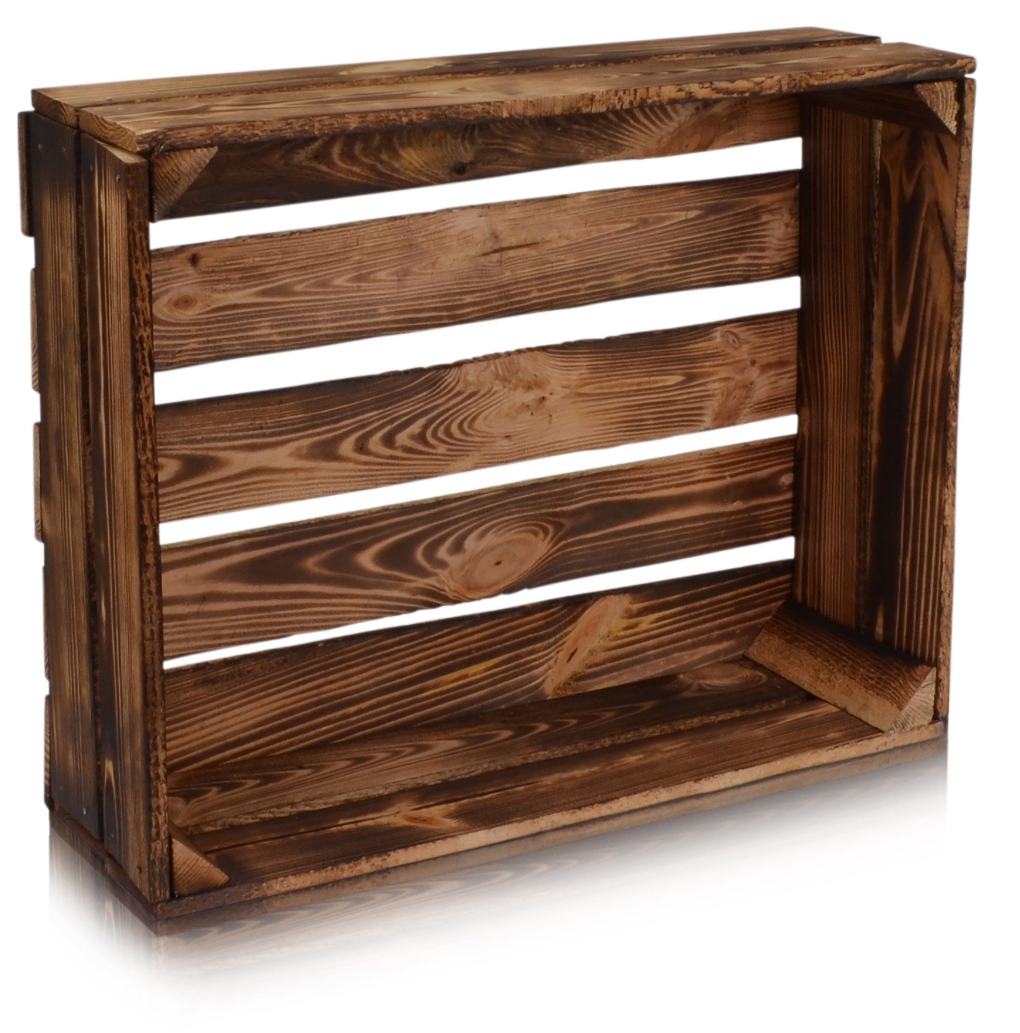 Holzkiste Regale Dunkel Geflammt 50x40x15cm - Kisten