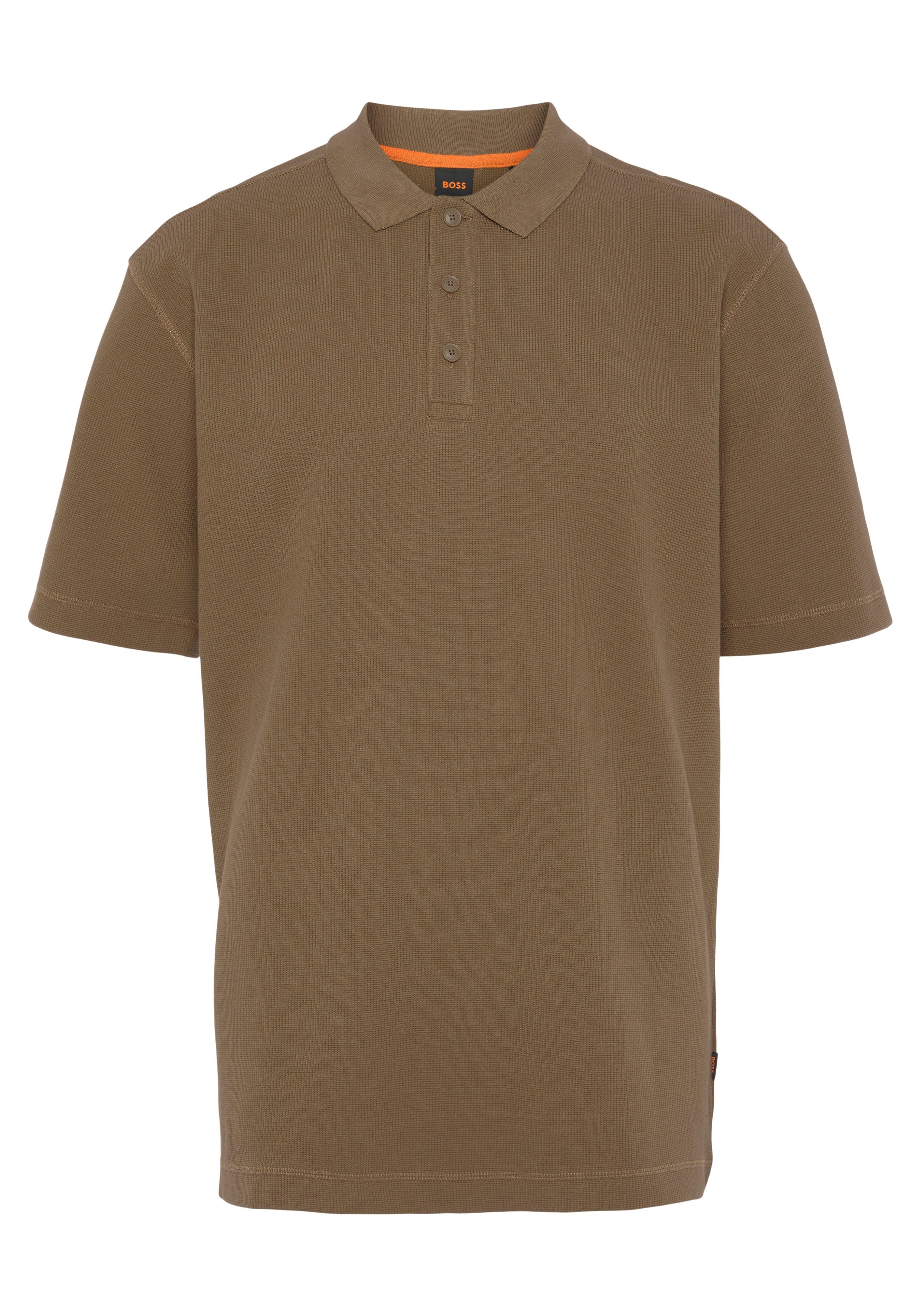 BOSS ORANGE Poloshirt Petempesto mit Polokragen Open Beige