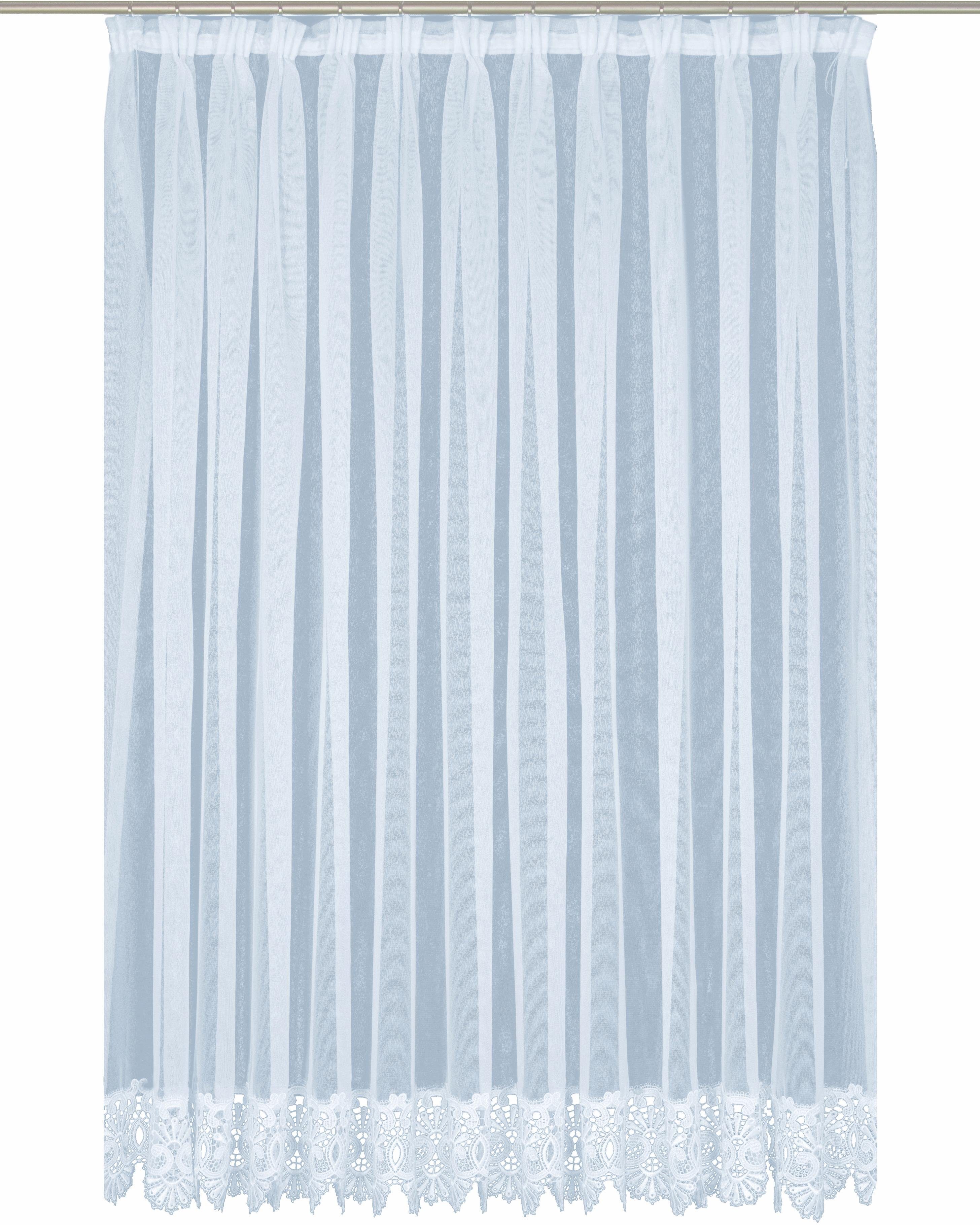 Wirth Gardine Elvira (1 St), Faltenband, halbtransparent, Sablé, gerader Store