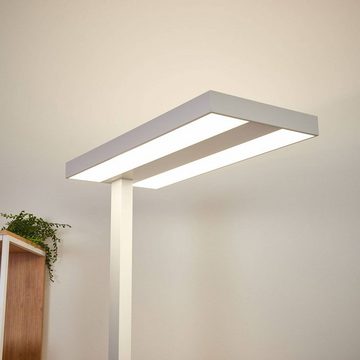 Arcchio Stehlampe Logan, dimmbar, LED-Leuchtmittel fest verbaut, universalweiß, Modern, Aluminium, Kunststoff, weiß, inkl. Leuchtmittel,dimmbar