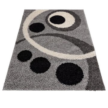 Hochflor-Teppich Hochflor Shaggy Teppich für Wohnzimmer - Höhe 30 mm Grau, Mazovia, 60 x 100 cm, Pflegeleicht, Geometrische, Langflor, Rechteckig, Weich