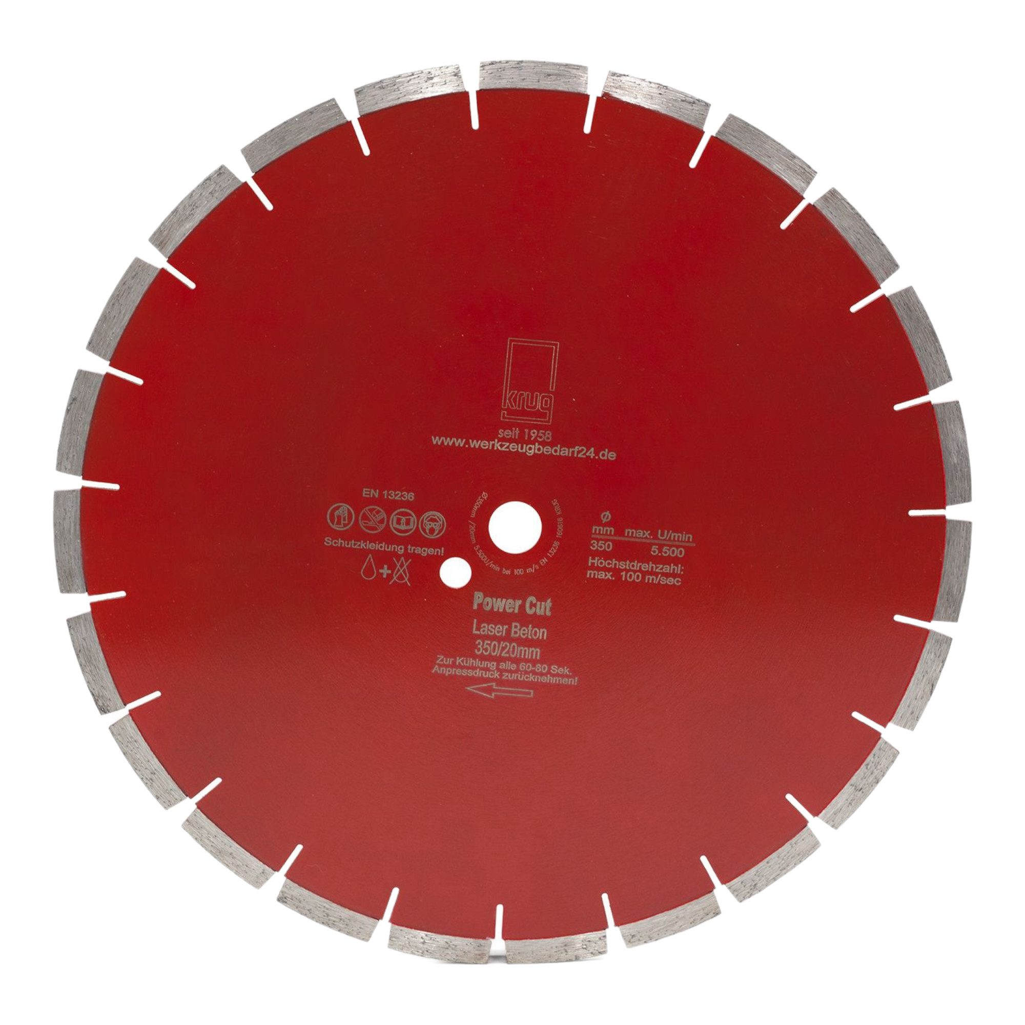 Trennscheiben Diamantscheibe Power Cut Beton Laser 350/20 mm für Beton Granit