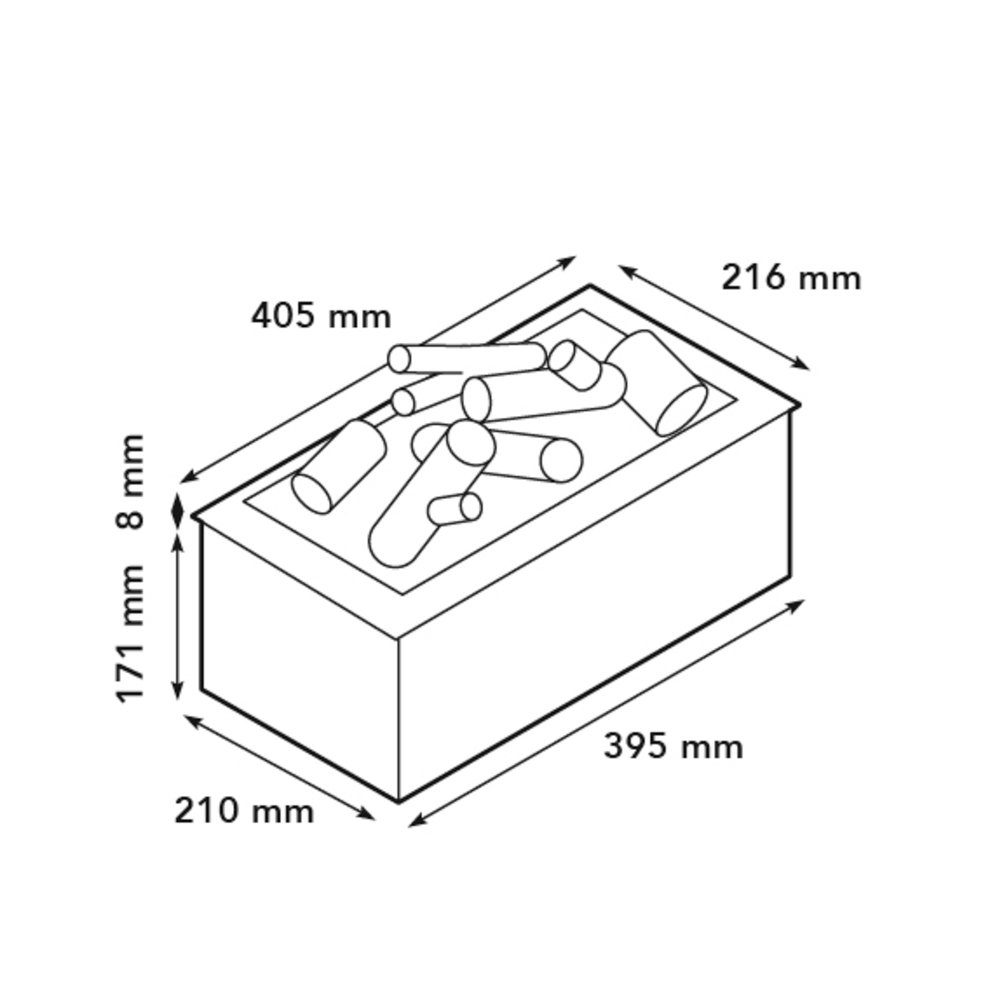 XARALYN Elektrokamin inkl. Cassette 400 400, Wasserdampfcassette Kamineinsatz, Basket