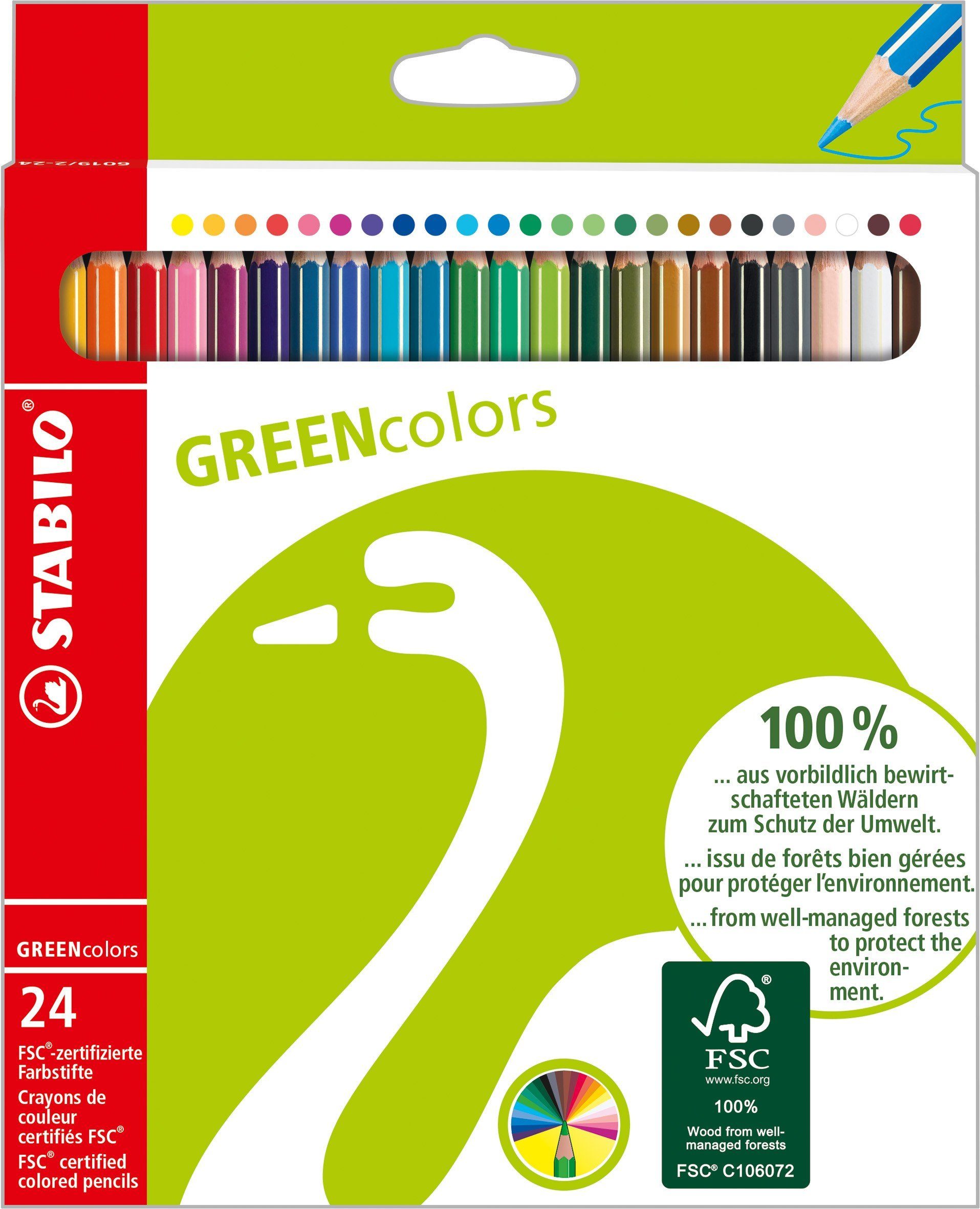 STABILO Buntstift STABILO Buntstifte GREENcolors, 24er Set