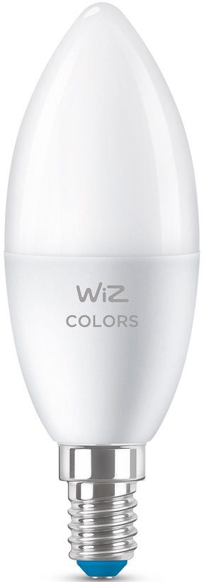 WiZ LED-Leuchtmittel White&Color 40W E14 Kerzenform Tunable matt Einzelpack, E14, 1 St., Farbwechsler, Kreieren Sie mit Wiz Tunable White LED Lampen smarte Beleuchtung