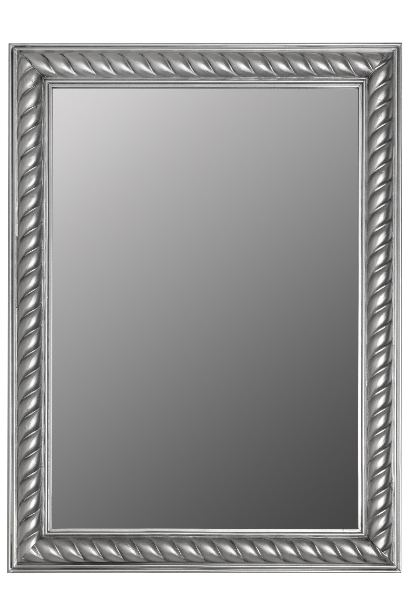 Badezimmerspiegel, 62x82x7 elbmöbel antik cm Wandspiegel vintage silber Kordelrahmen Wandspiegel | Spiegel Wandspiegel: silber holz silber