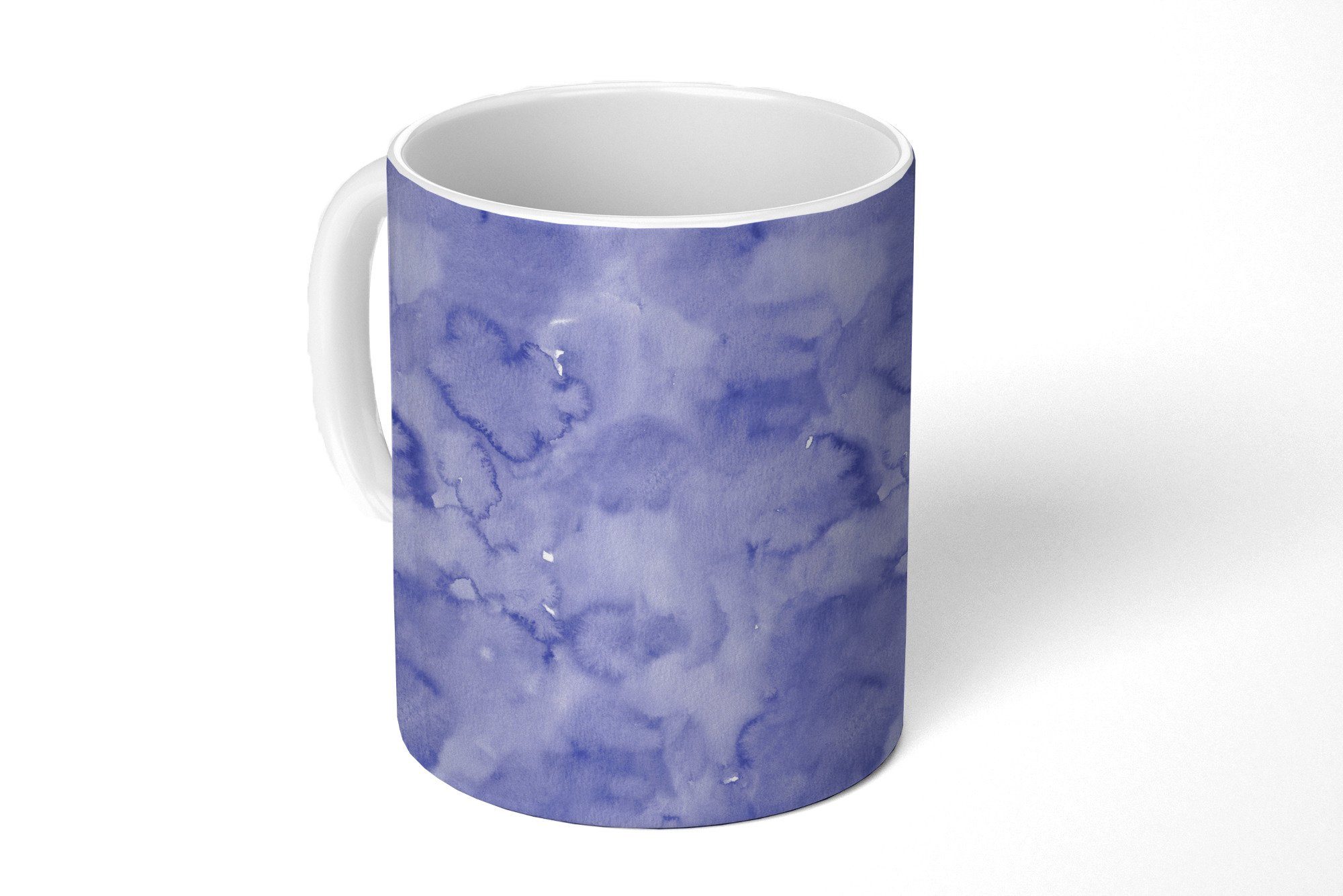 MuchoWow Tasse Muster - Lila - Aquarell - Marmor, Keramik, Kaffeetassen, Teetasse, Becher, Teetasse, Geschenk