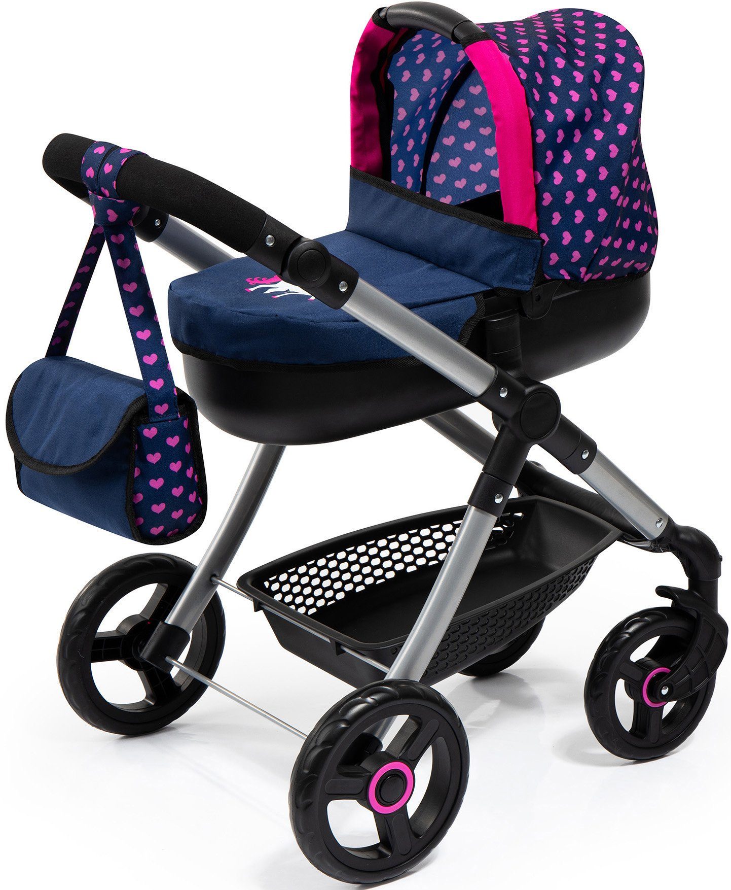 Image of Bayer Puppenwagen »Style, blau/Einhorn«, mit Wickeltasche