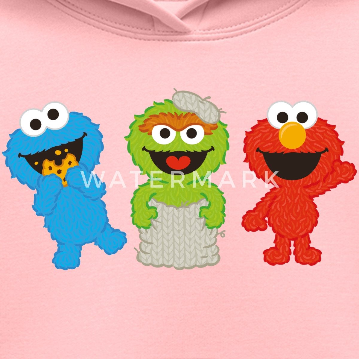 Spreadshirt Hoodie Sesamstraße Baby Krümelmonster, Oscar & Elmo Kinder Premium Hoodie (1-tlg)
