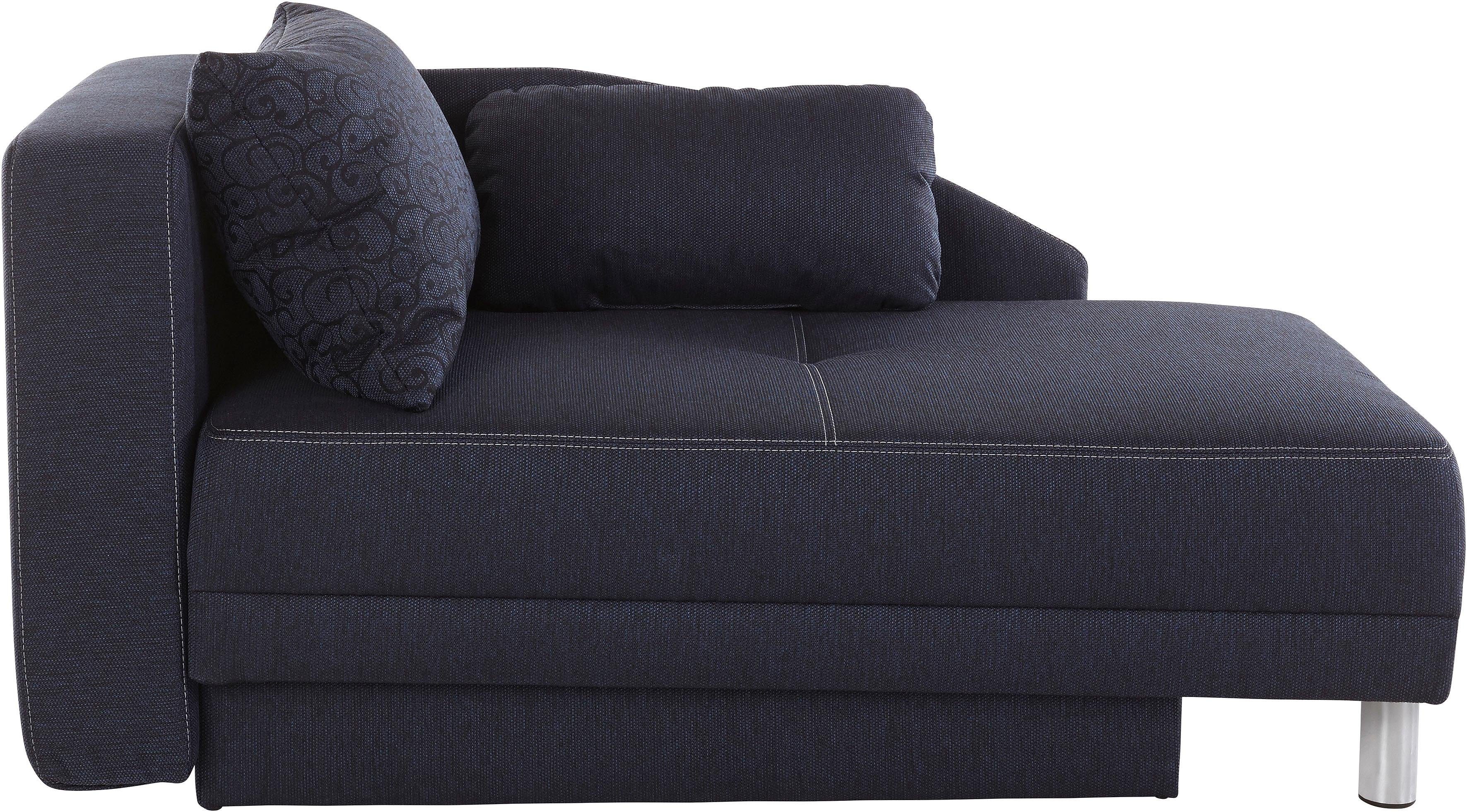 Jockenhöfer Gruppe Recamiere Roy, B: 149 cm, Liegefl. 84x200 cm, mit Schlaffunktion, Bettkasten & Zierkissen, Federkern