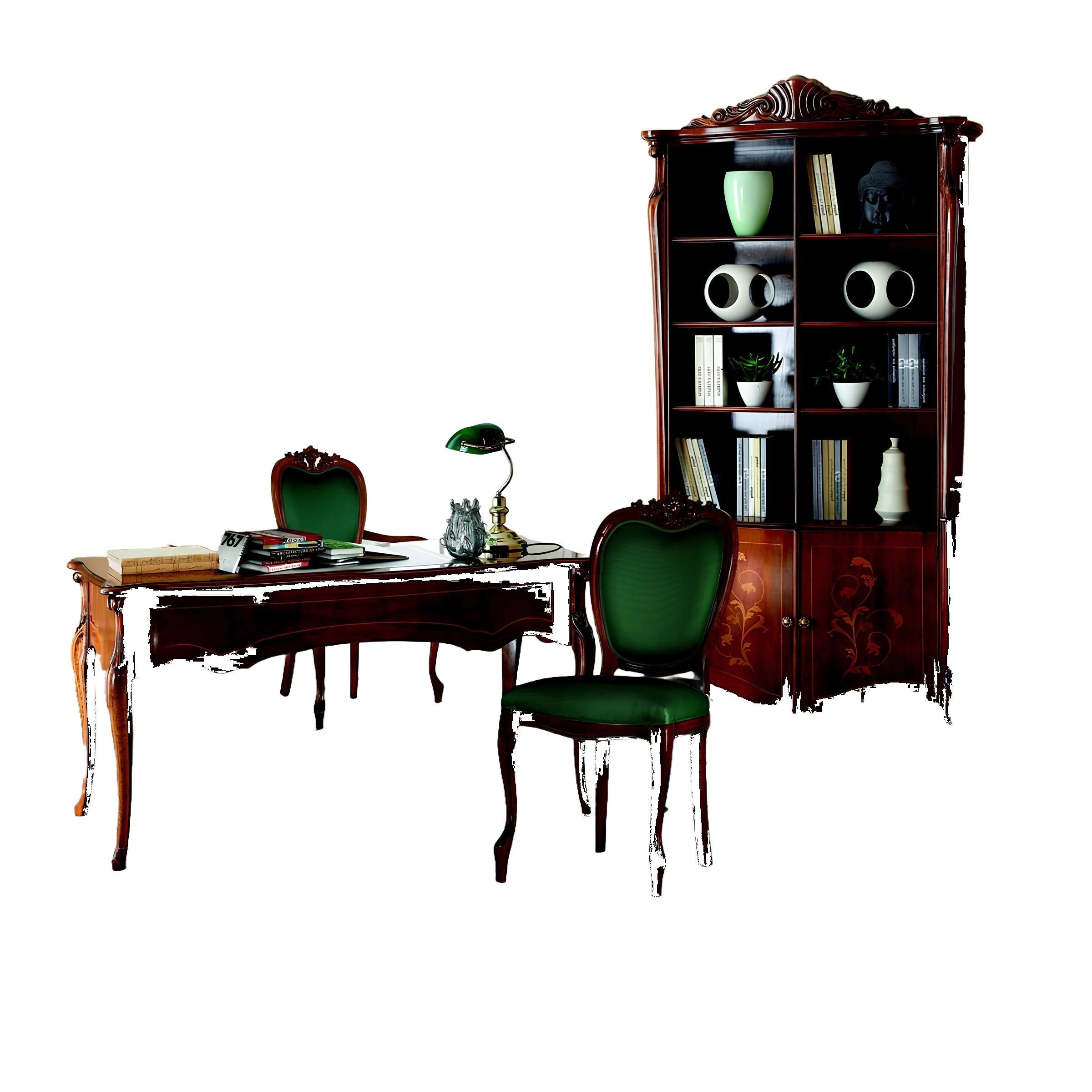 Xlmoebel Schreibtisch Elegantes Möbelset im italienischen Stil mit hochwertiger Verarbeitung (Möbelset, 3tlg Set Büromöbel), Hergestellt in Europa