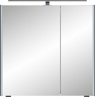 Saphir Badmöbel-Set Serie 7045 2-teilig Mineralmarmor-Waschtisch mit LED-Spiegelschrank, (Set, 2-St), Badezimmer-Set 73,2 cm breit, inkl. Türdämpfer, 2 Türen, 2 Schubladen