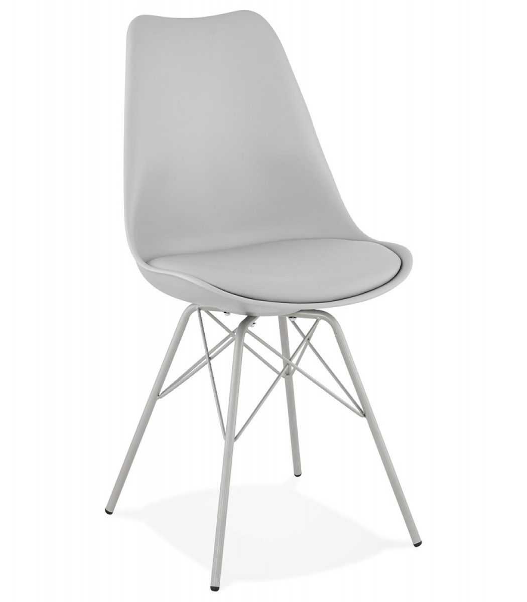 KADIMA DESIGN Esszimmerstuhl Designerstuhl Grau Metall günstig online kaufen