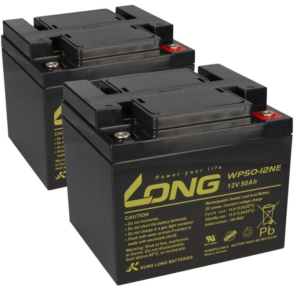 Kung Long Akku-Satz Batterie für Scooter Elektromobil Dietz Agin 2x 12V 50Ah AGM Elektromobil-Akku
