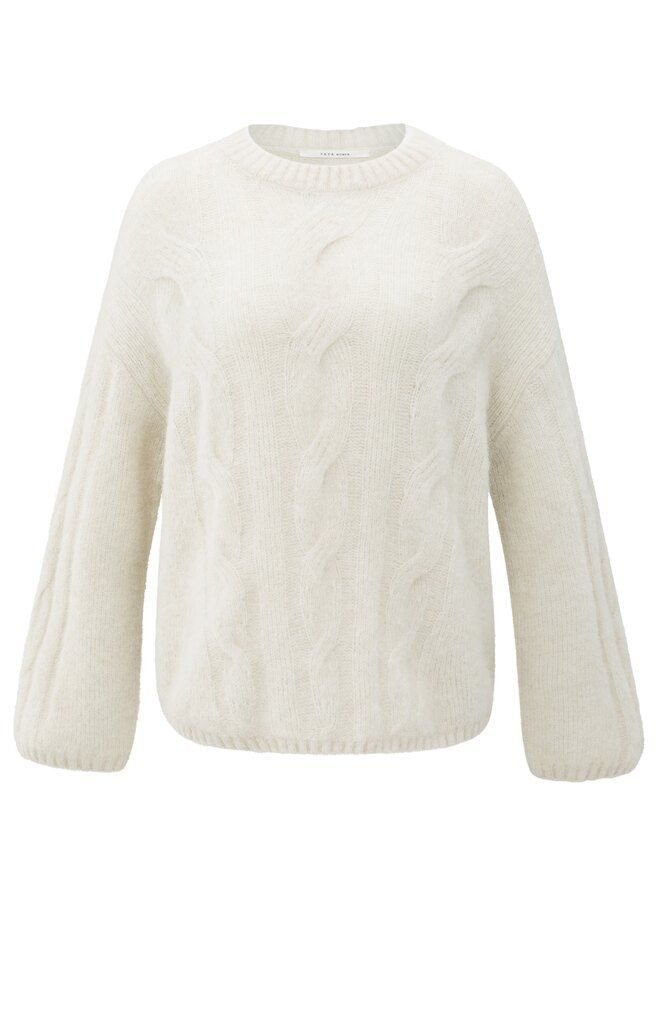 YAYA Rundhalspullover Weicher Zopfmuster-Pullover günstig online kaufen