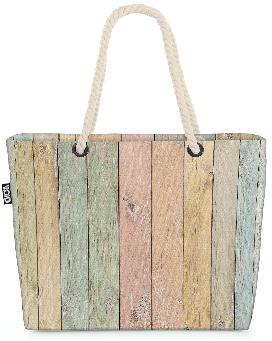 VOID Strandtasche plank Pastell licht holz natürlich alt plank textur pastell (1-tlg), Bag Bretter Beach