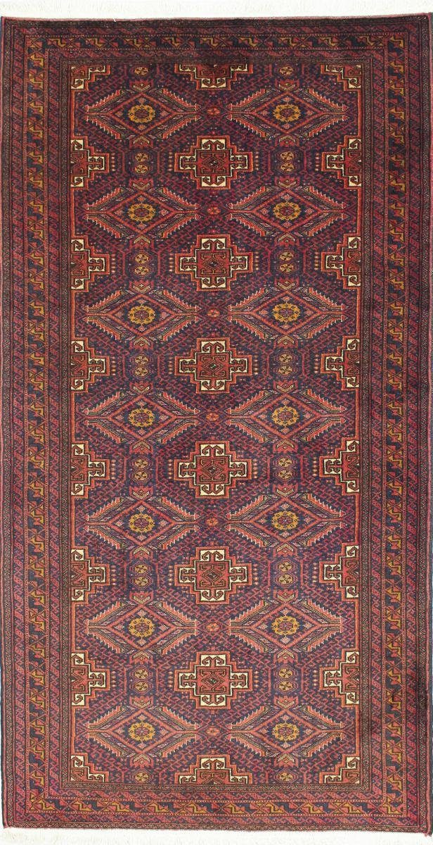 Orientteppich Belutsch 95x180 Handgeknüpfter Orientteppich / Perserteppich Läufer, Nain Trading, rechteckig, Höhe: 6 mm
