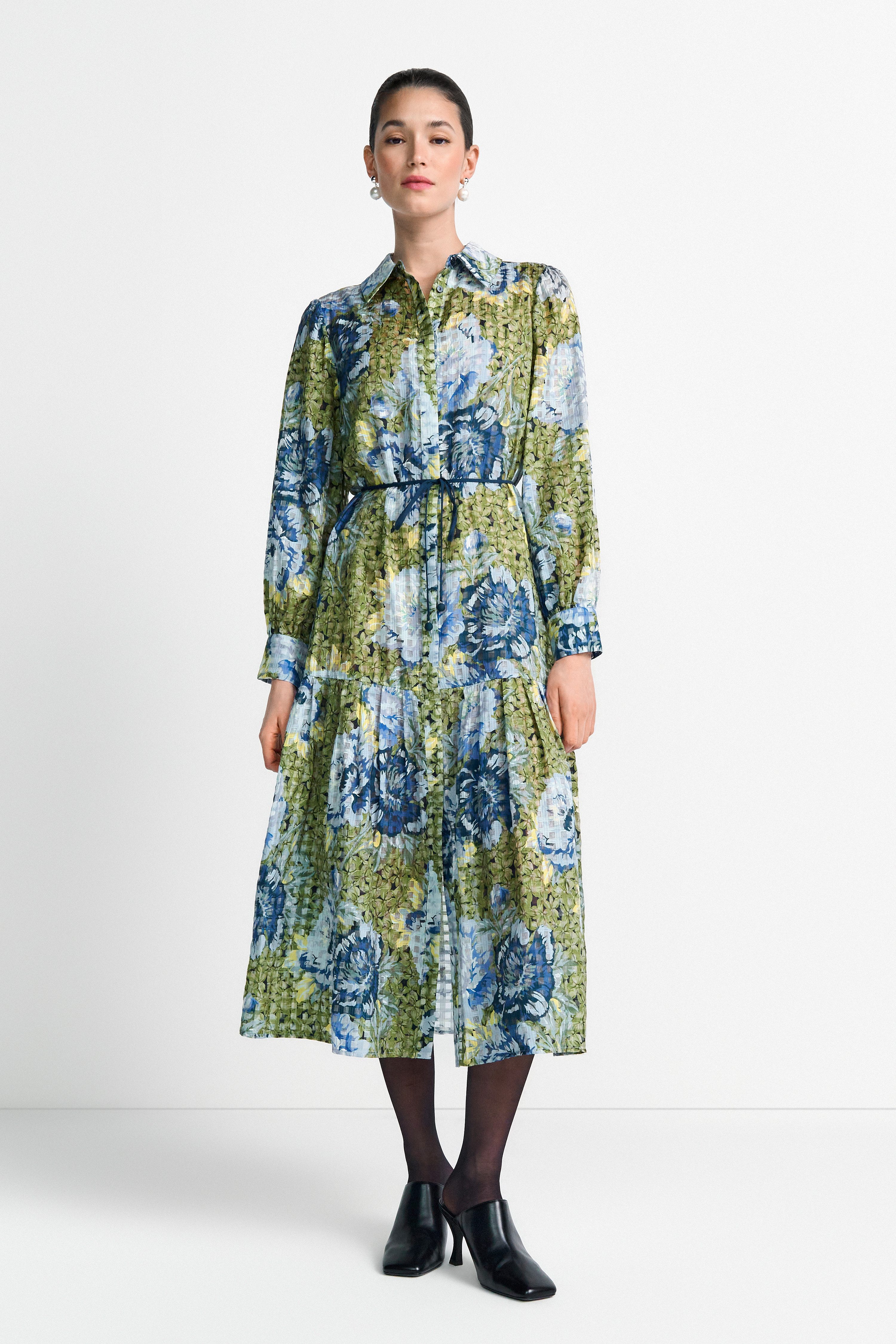 RICHROYAL Midikleid mit Pfingstrosenprint