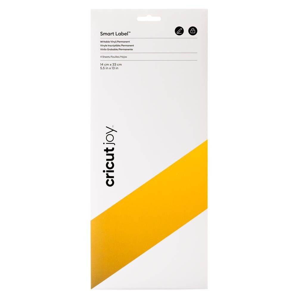 Cricut Dekorationsfolie Joy Smart Label beschreibbares Vinyl, Permanent Gold, 4 Bögen, 14 cm x 33 cm