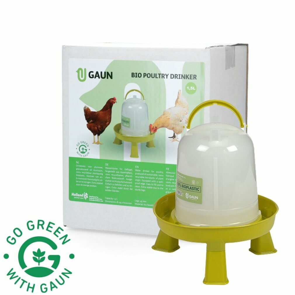 Vogeltränke Geflügel Tränke 1,5 l Bio green lemon mit Ständer