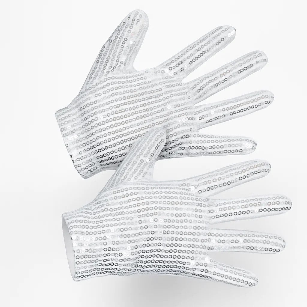 Folat Kostüm Folat Handschuhe silber Pailletten – Popstar Karneval Accessoire
