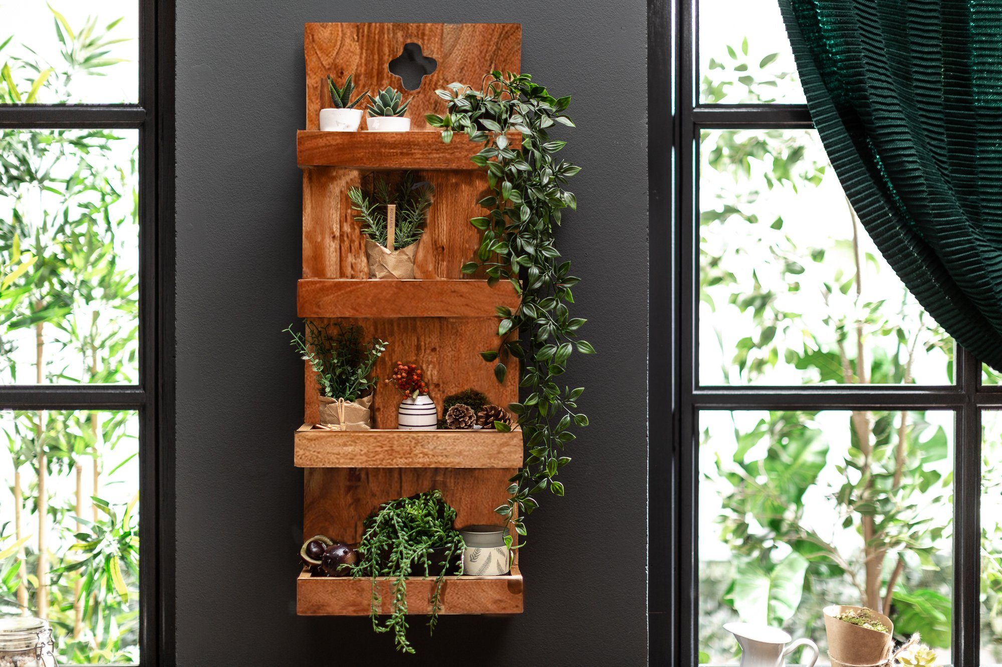Sitheim® Wandregal Massives Küchenregal ROMEO 80cm Akazienholz Wandregal