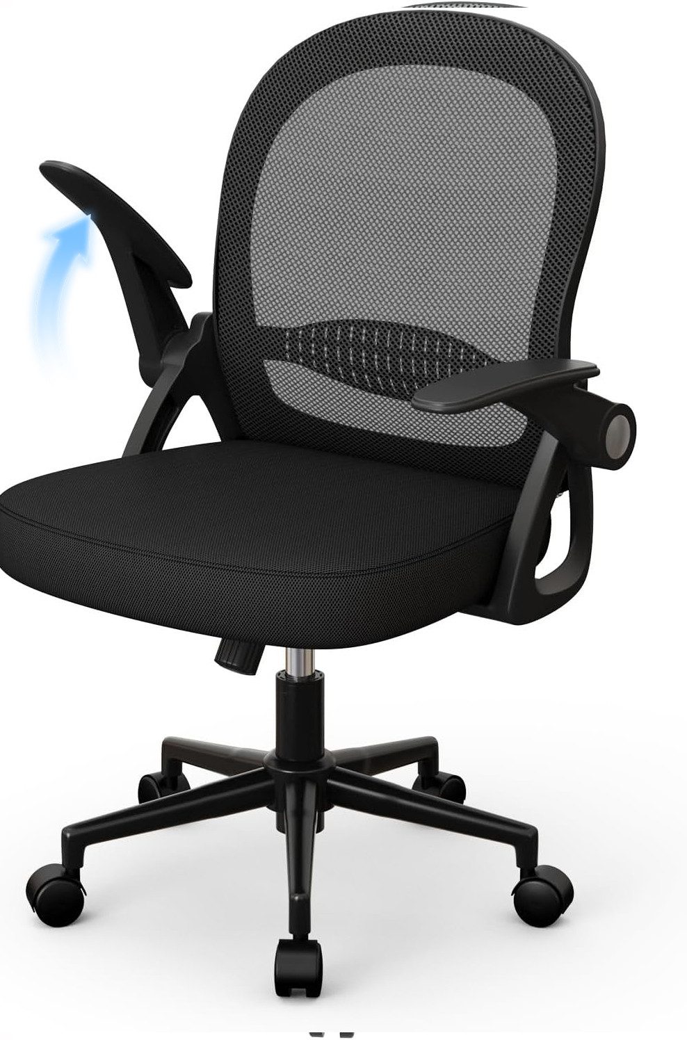 ZAISZE Bürostuhl Ergonomisch, Schreibtischstuhl mit Atmungsaktiver Rückenlehne (Chefsessel aus Mesh, Drehstuhl 360°, Verstellbarer Armlehnen, Höhenverstellbar), Einstellbarer für maximale Bewegungsfreiheit